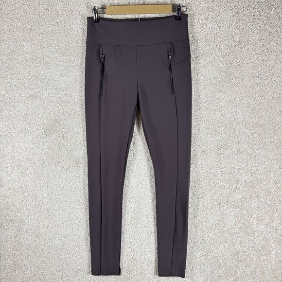 Athleta Stellar Leggings Small‎ Tall High Rise Zip Pockets Anthracite Grey - Picture 2 of 11